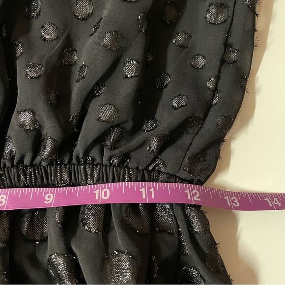 Vintage Y2K Express Black Polka Dotted Long Sleeve Romper Size S EUC - Picture 7 of 12